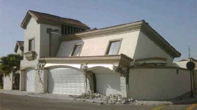 Collapsed house in Mexicali